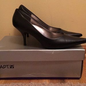 APT. 9 black leather pumps